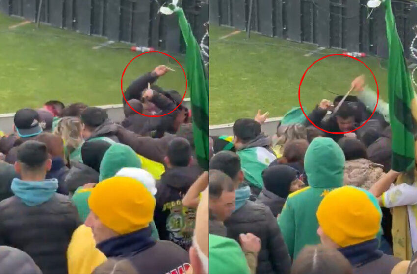 Violencia en el fútbol argentino: brutal pelea a cuchillazos en la tribuna de Aldosivi